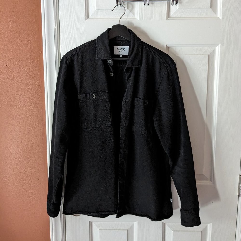 Wax London Whiting Overshirt Black Heavy Denim - S